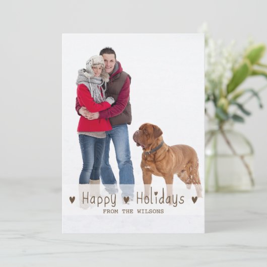 HAPPY HOLIDAYS | FERIENFOTOKARTE FEIERTAGSKARTE (Stehend Vorderseite)