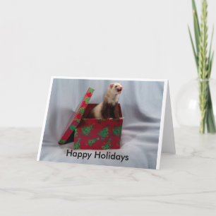 Happy Holidays Ferret Card Feiertagskarte