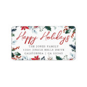 Happy Holidays Festival Return Address Label Adressaufkleber (Vorne)