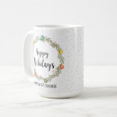 Happy Holidays Festival Wreath Corporate Gift Kaffeetasse (Vorderseite Links)
