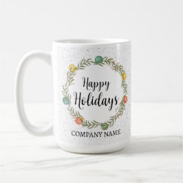 Happy Holidays Festival Wreath Corporate Gift Kaffeetasse