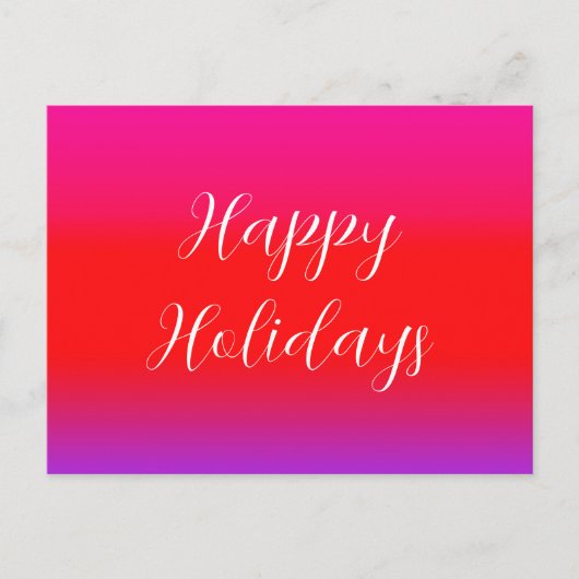 Happy Holidays Festive Magenta Red Lila Ombre Postkarte (Vorderseite)