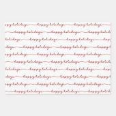 Happy Holidays Festive Red & White Geschenkpapier Set (Vorderseite)