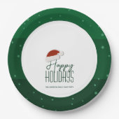 Happy Holidays Festive Typografie Frohe Weihnachte Pappteller (Vorderseite)