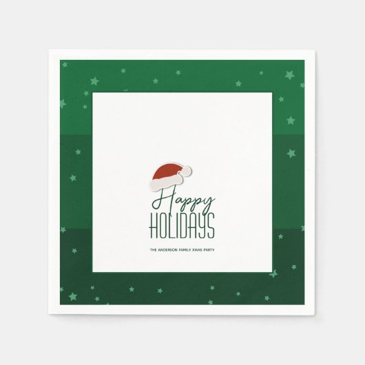 Happy Holidays Festive Typografie Frohe Weihnachte Serviette (Vorderseite)