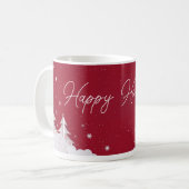 Happy Holidays – Festive Winter Ruby Red Mug Kaffeetasse (Vorderseite Links)
