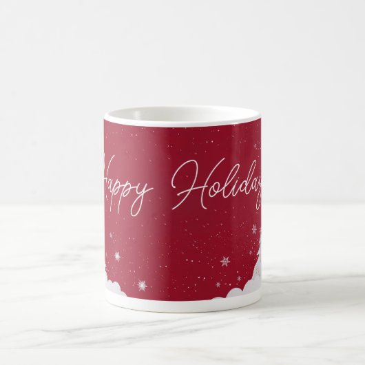 Happy Holidays – Festive Winter Ruby Red Mug Kaffeetasse (Mittel)