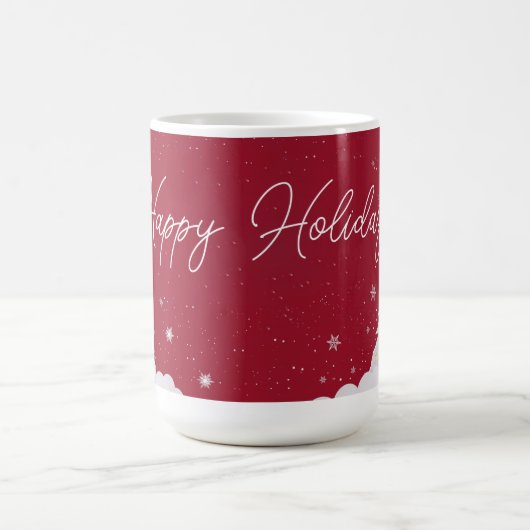 Happy Holidays – Festive Winter Ruby Red Mug Kaffeetasse (Mittel)