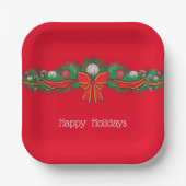 Happy Holidays - festliche Red Paper Teller (Vorderseite)
