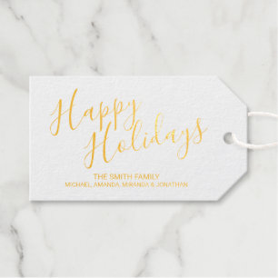 'Happy Holidays' festliches Gold Geschenkanhänger