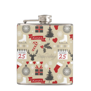 Happy Holidays Flachmann