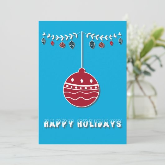 Happy holidays flat greeting card karte (Stehend Vorderseite)