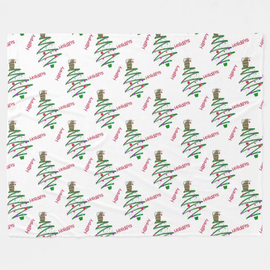 Happy Holidays Fleecedecke (Vorderseite (Horizontal))