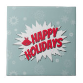 Happy Holidays Fliese (Vorderseite)