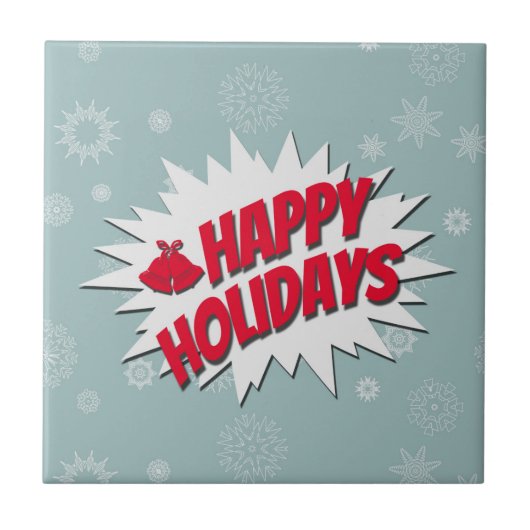 Happy Holidays Fliese (Vorderseite)