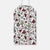 Happy Holidays Floral Rentier Skull Bull Skull Geschenkanhänger (Rückseite)