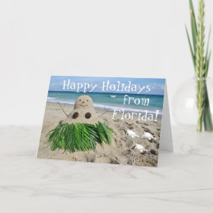Happy Holidays Florida Weihnachten Snowman Sandman