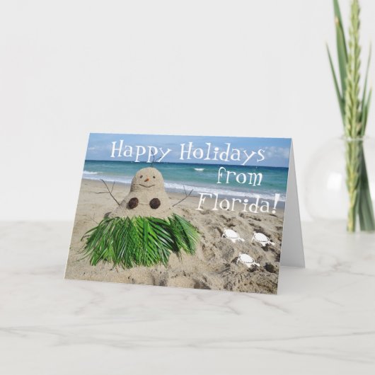 Happy Holidays Florida Weihnachten Snowman Sandman (Vorderseite)