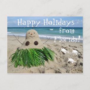 Happy Holidays Florida Weihnachten Snowman Sandman