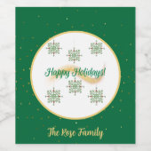 Happy Holidays Food and Beverage Label Set Weinetikett (Einzelnes Label)