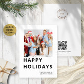 Happy Holidays Foto Business Logo QR Weihnachten