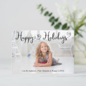 Happy Holidays Foto Candy Cane -3x5Christmas Card Einladung (Stehend Vorderseite)