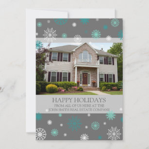 Happy Holidays Foto Card Real Anwesen Business Feiertagskarte