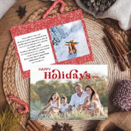 Happy Holidays Foto Card - Rot Einladung