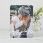 Happy Holidays Foto Card, vertikal Feiertagskarte (Stehend Vorderseite)