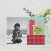 Happy Holidays Foto Cards Feiertagskarte (Stehend Vorderseite)