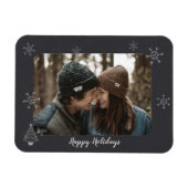 Happy Holidays Foto Chalkboard Design Schneeflocke Magnet (Horizontal)
