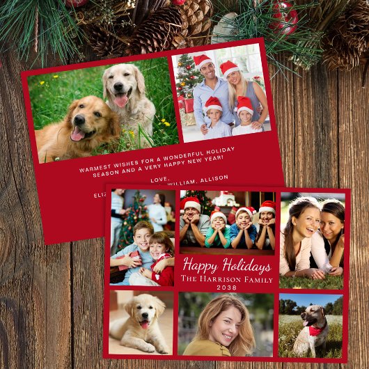 Happy Holidays Foto Collage Rotes Weihnachten