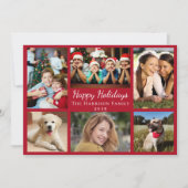 Happy Holidays Foto Collage Rotes Weihnachten (Vorderseite)