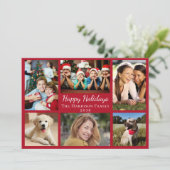 Happy Holidays Foto Collage Rotes Weihnachten (Stehend Vorderseite)