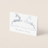 Happy Holidays Foto Family Rentier Rose Folienkarte (Vorderseite)