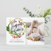 Happy Holidays Foto Feiertagskarte (Stehend Vorderseite)