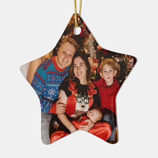 Happy Holidays Foto Geschenke, Star Shaped Christm Keramik Ornament (Links)