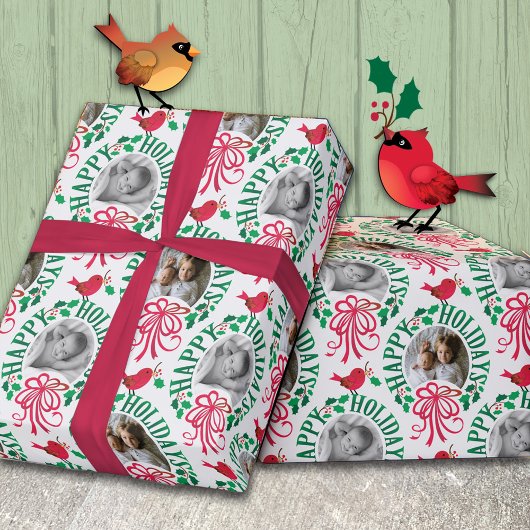 Happy Holidays Foto Geschenkpapier