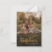 Happy Holidays Foto Handschrift Weihnachten Mitteilungskarte (Vorderseite)