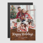 Happy Holidays Foto Magnetic Christmas Card Magnetkarte (Vorne/Hinten)