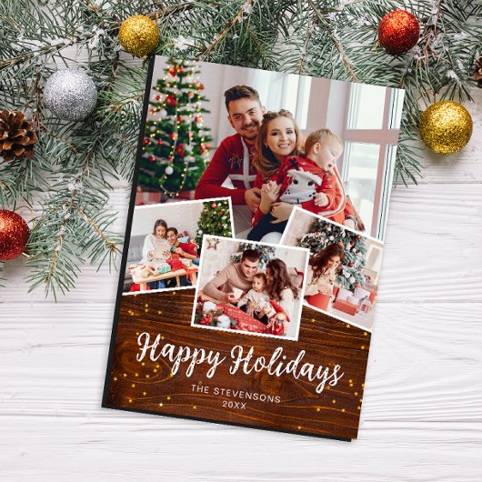 Happy Holidays Foto Magnetic Christmas Card Magnetkarte