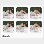 Happy Holidays Foto mit Hirschaufkleber Quadratischer Aufkleber (Blatt)