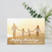 Happy Holidays Foto mit Zickzack Rot - 3x5 Karte (Stehend Vorderseite)