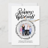 HAPPY HOLIDAYS FOTO Modernes Festival Robin Xmas Einladung (Vorderseite)