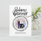 HAPPY HOLIDAYS FOTO Modernes Festival Robin Xmas Einladung (Stehend Vorderseite)