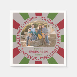 Happy Holidays Foto & Name Papierservietten