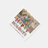 Happy Holidays Foto & Name Papierservietten (Ecke)