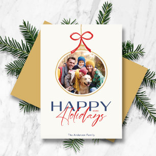Happy Holidays Foto Ornament Holiday Card Feiertagskarte