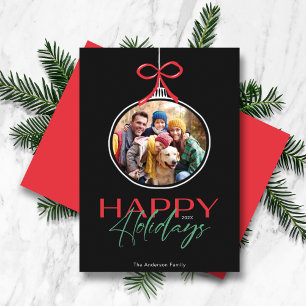 Happy Holidays Foto Ornament Holiday Card Feiertagskarte