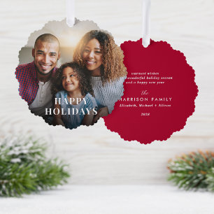 Happy Holidays Foto Overlay Weihnachten Ornament Karte